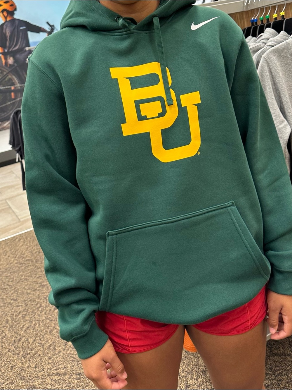 Nike Green Hoodie with Yellow Baylor Logo
